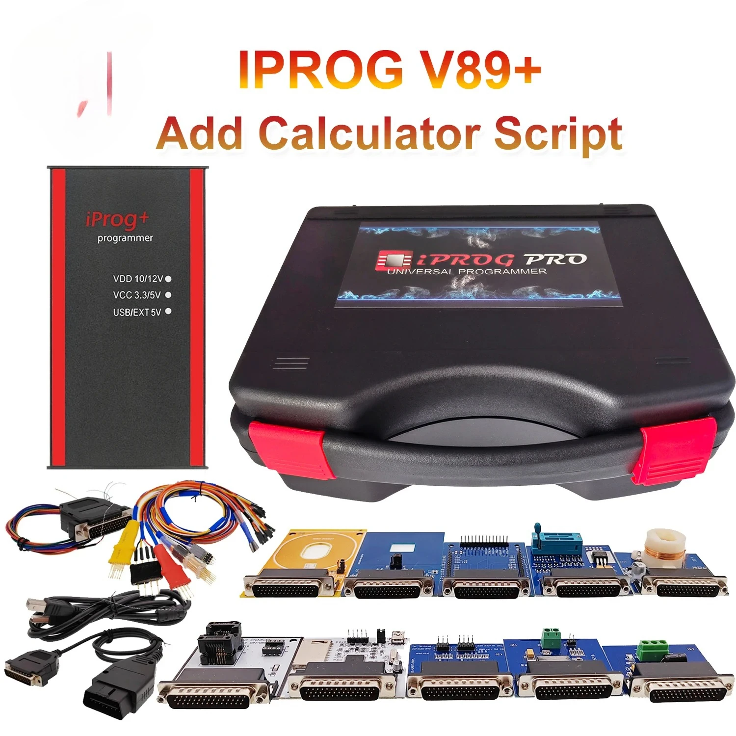Iprog V89 Pro Iprog+ V87 Full with Probe Adapter Support IMMO Mileage Airbag ECU PK Carprog / Digiprog / Tango with Toolbox