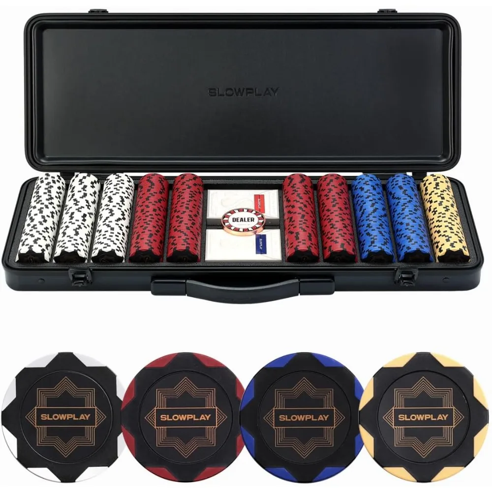 

Poker Chips Set 14 Gram Clay, for Texas Hold’em, 300 PCS/500PCS, Blank Chips/Numbered Chips.Features a high-end Carrying case