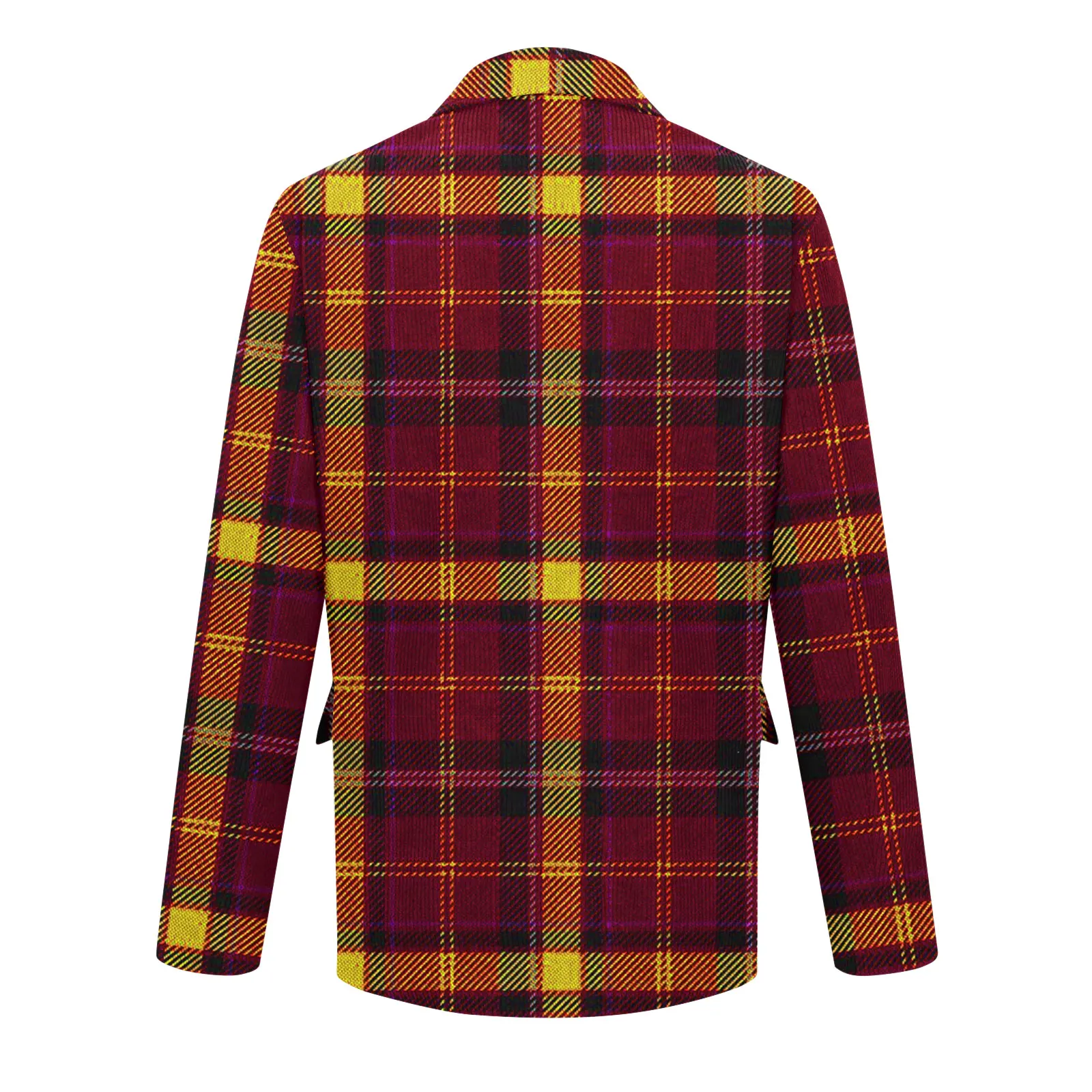 Men'S Plaid Casual Jackets Suits Autumn And Winter Cardigans Warm Coats Printed Corduroy Tops Comfortable And Versatile Styles