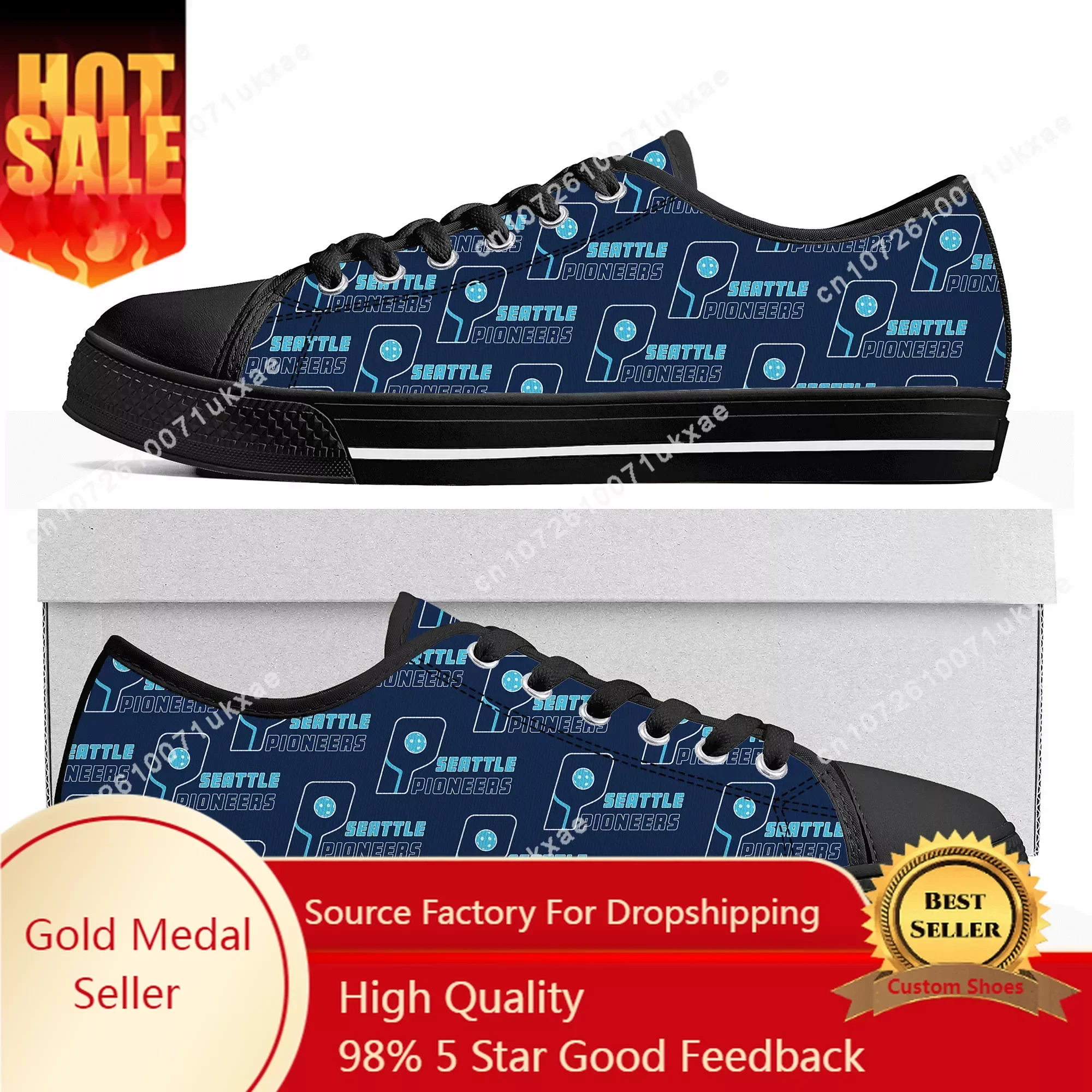 

SEATTLE PIONEERS pickleball Low Top Sneakers Mens Womens Teenager Canvas High Quality Sneaker Casual Custom Made Shoes DIY Shoe