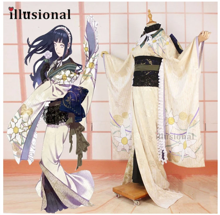 illusional Customized Uzumaki Hinata Kimono Cosplay Costume dress female Game