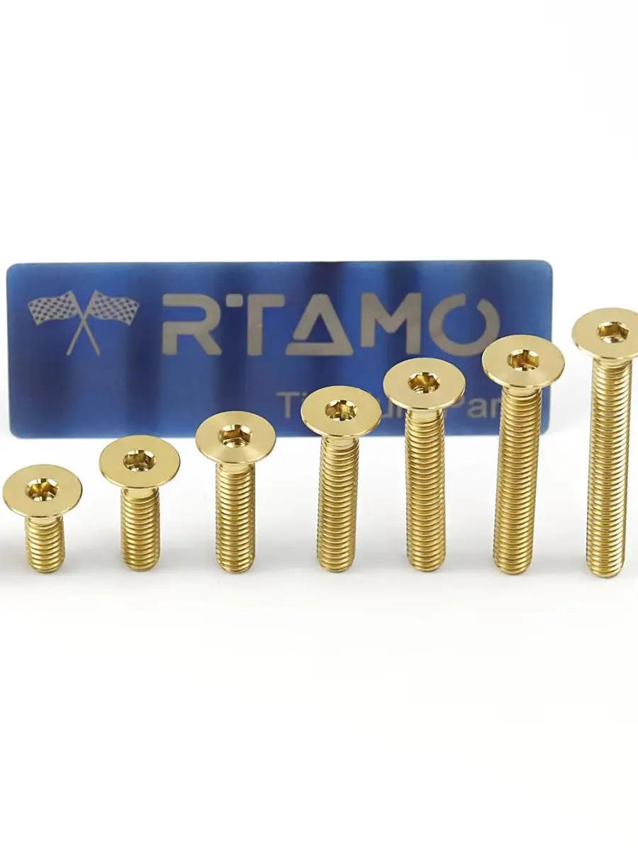 AliExpress RTAMO Titanium Bolt M6X10/12/15/20/25/30/35/40/45/50mm Countersunk Hex Head TC4 Ti Alloy Screw Bike Motorcycle Adapter Fastener