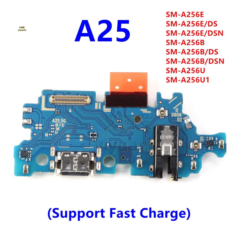 For Samsung Galaxy A25 5G A256 A256B SM-A256E A256U USB Type-C Dock Charger Port Fast Charging Port Board Flex Cable