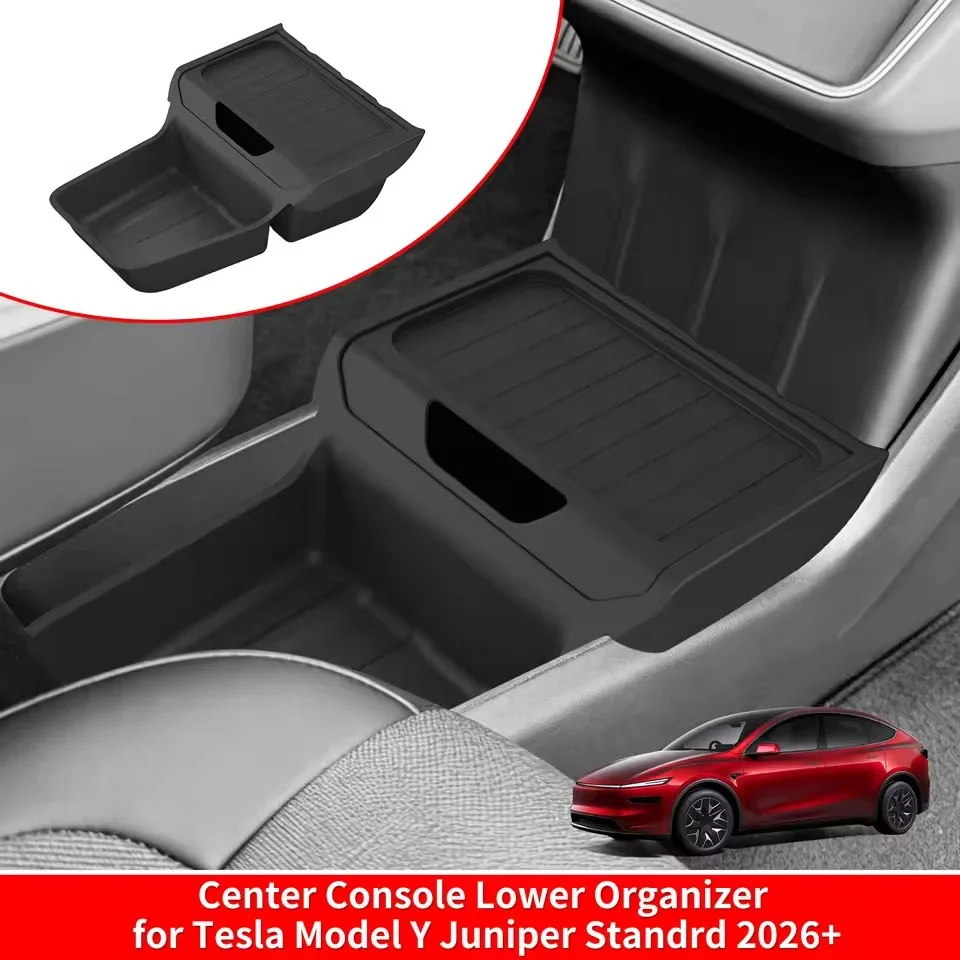 

For 2025 2026 Tesla Model Y Standard Center Console Lower Storage Box - Under-Console Organizer, Interior Car Accessory