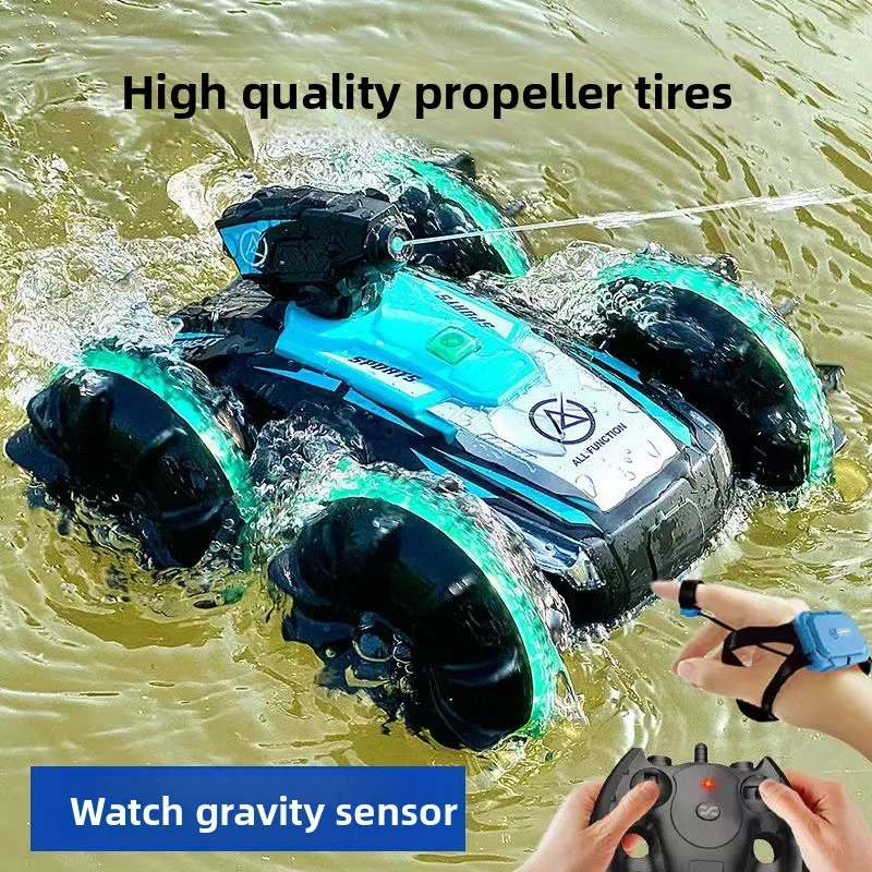 

Amphibious Remote Control Vehicle Children's Battle Tank 4WD High-power Off-road Vehicle Gesture Sensing Toy Car Children Gift