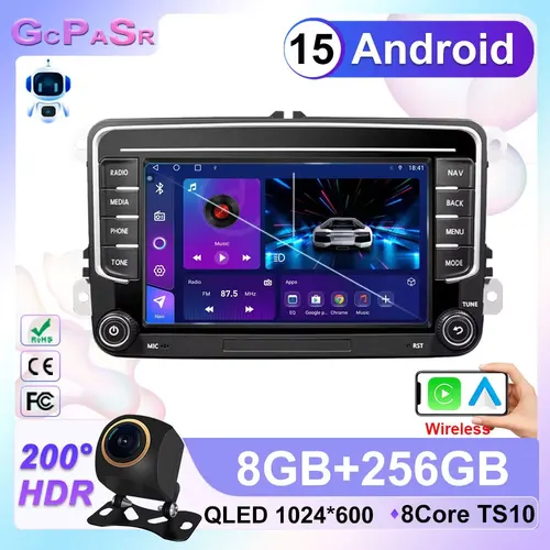 Radio de coche para VW Volkswagen Skoda Octavia Golf 5 6 Touran Passat B6 Polo Jetta reproductor Carplay GPS Multimedia BT 2 Din Android 15
