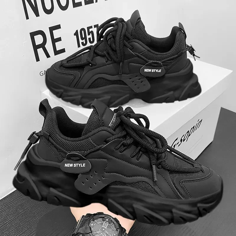 Zapatos de hombre transpirables de suela gruesa, zapatillas informales para correr al aire libre, tenis nuevos para las cuatro estaciones, suelas blandas, zapatillas cómodas para hombre