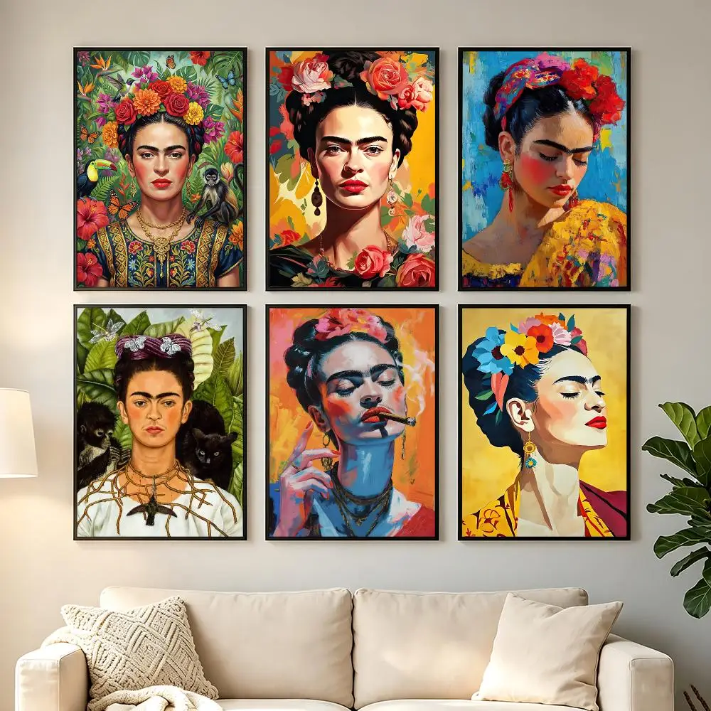 artist Frida Kahlo Poster Poster HD Printing Comfortable and Fresh Style Wall Art Home Decor Living Room Cafe Gift