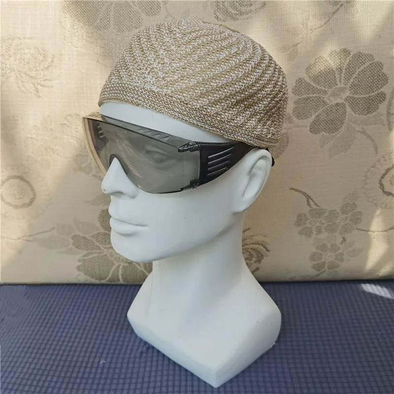 Gorro islámico, ropa de malla, sombrero musulmán para oración para hombres, sombrero de adoración, gorro tejido Kufi, sombrero árabe saudí de Color sólido