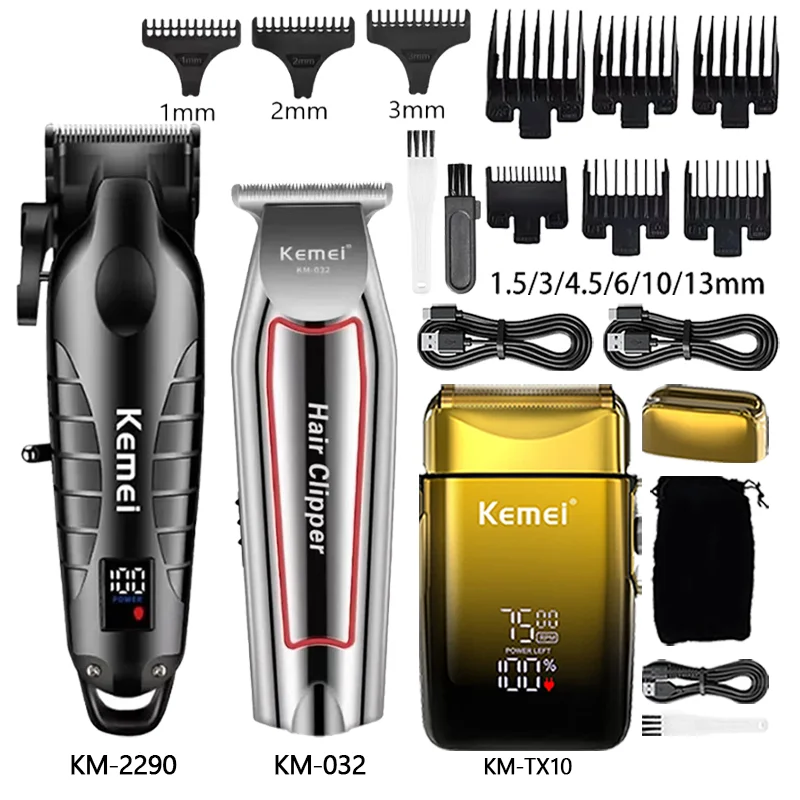 

Машинка для стрижки волос Парикмахерская машина для стрижки волос Машинка для стрижки волос Аккумуляторная аккумуляторная бритва для мужчин Km-032 Km-2290 Km-TX10