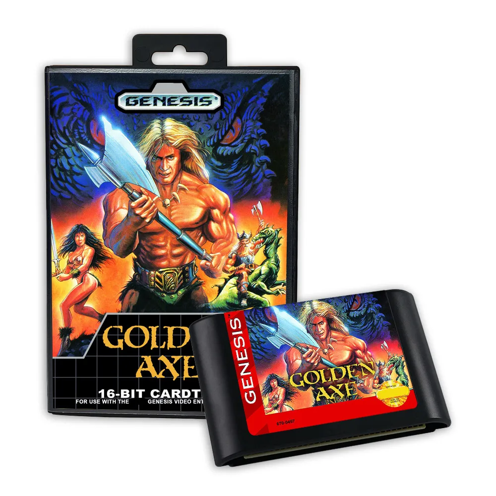 Retro Golden Axe 16bit  game cartridge for Sega Genesis Megadrive video game consoles