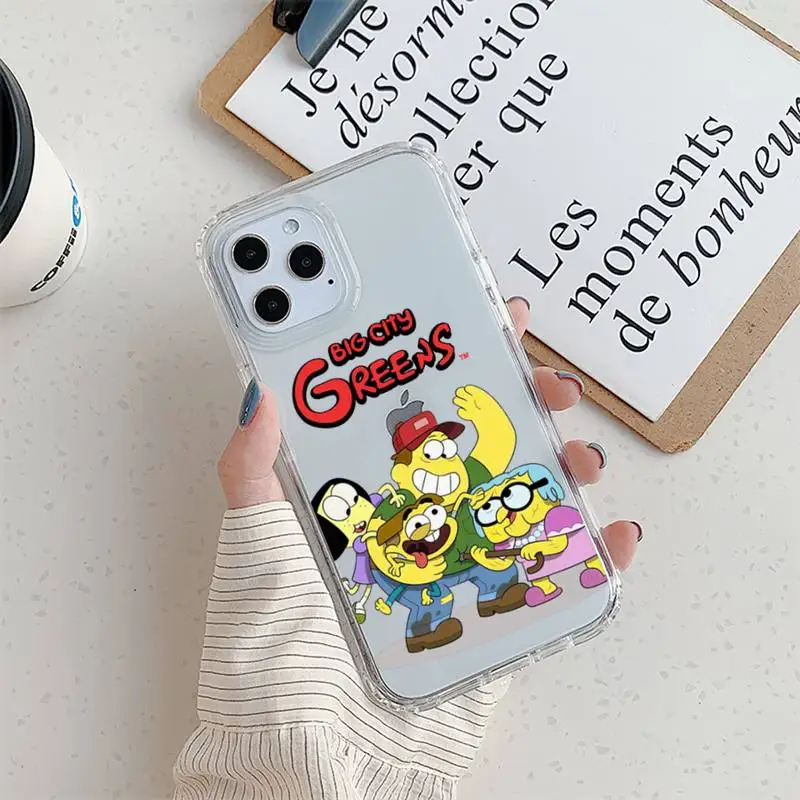 Cartoon Big City Greens Phone Case For iPhone 11 12 Mini 13 14 Pro XS Max X 8 7 6s Plus 5 SE XR Transparent Shell