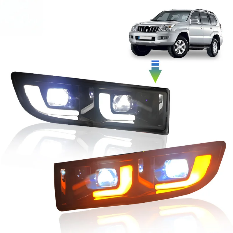 

Подходит для Prado FJ120 2003-2009, Lexus GX470, передние противотуманные фары, светодиодные дневные ходовые огни.