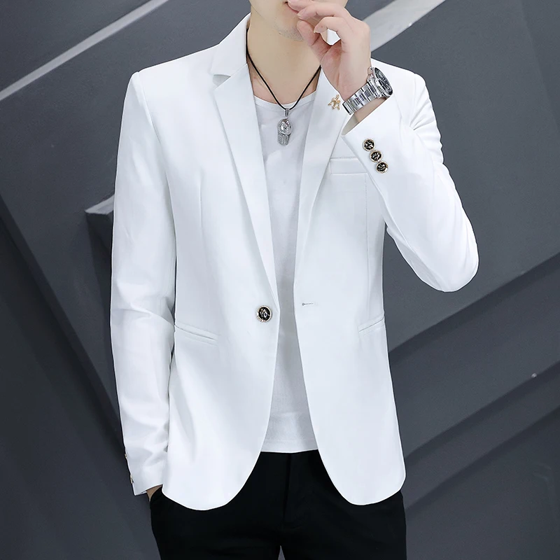 Small Suit Jacket Men Korean Version Slim New Handsome Teenagers Solid Color Shirt Four Seasons Youth Trend Fashion Suit