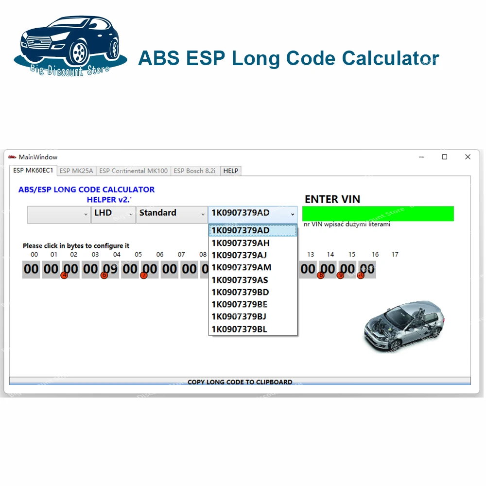 2024 hot sale for VW ABS ESP Long Code Calculator Helper MK60EC1 ABS ESP Long Code Calculator Suports over 28 Cars