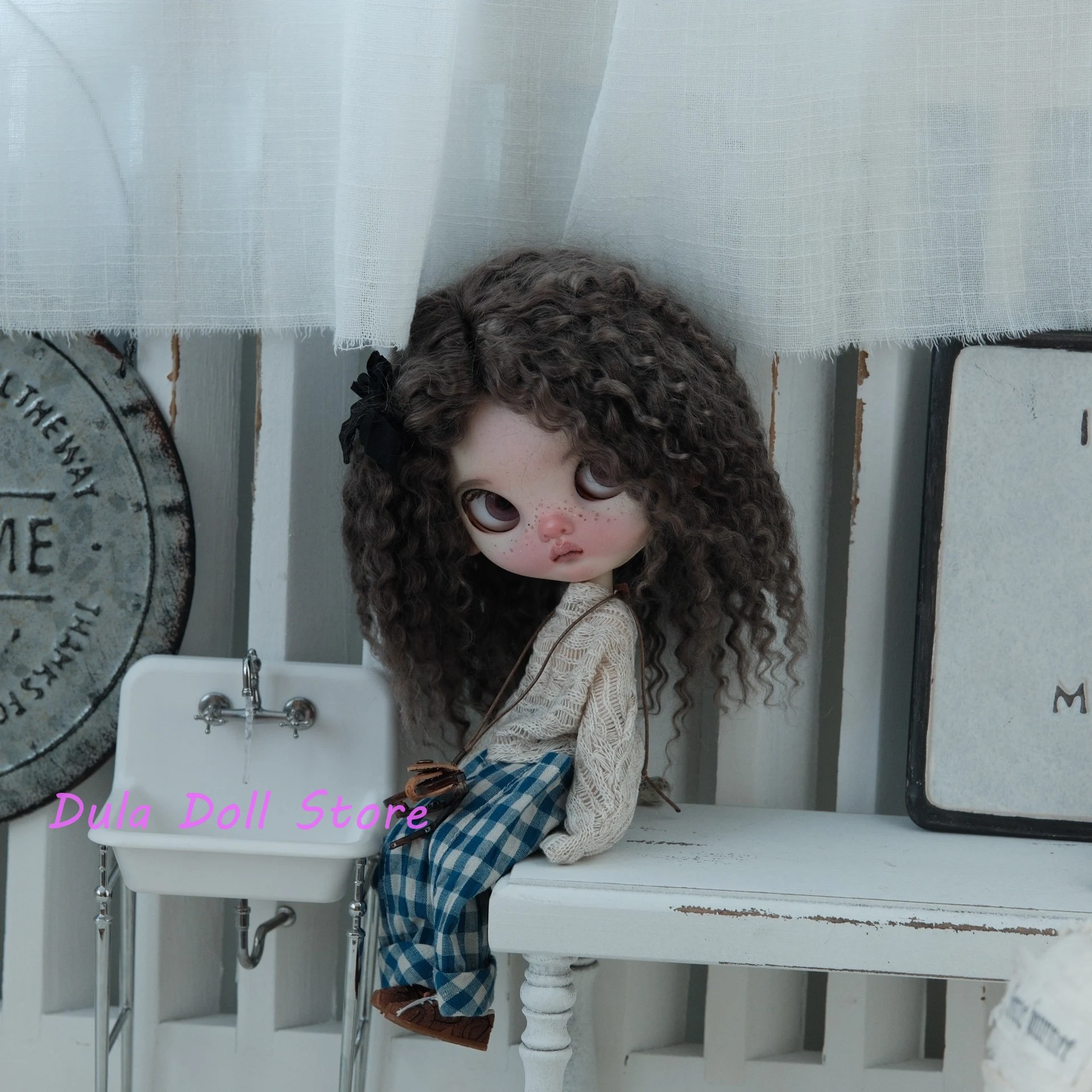 Ropa de muñeca Dula, top de punto minimalista de estilo callejero y pantalones a cuadros, conjunto Blythe ob24 ob22 ICY JerryB 1/6, accesorios para muñecas Bjd