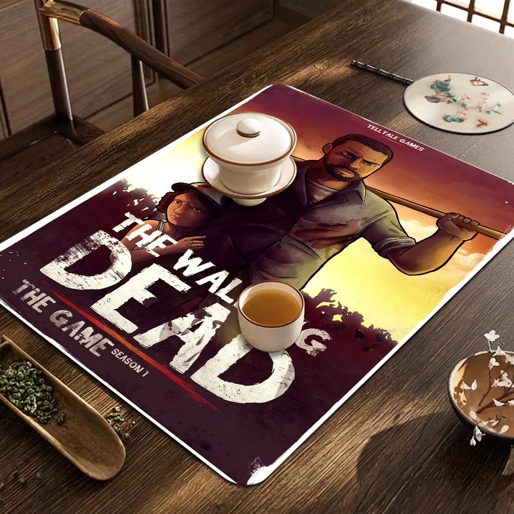 

The Walking Dead Season Game Kitchen Drainage Mat Retro Style Dish Drying Pads Absorbent Placemats Drainer Tableware Mats