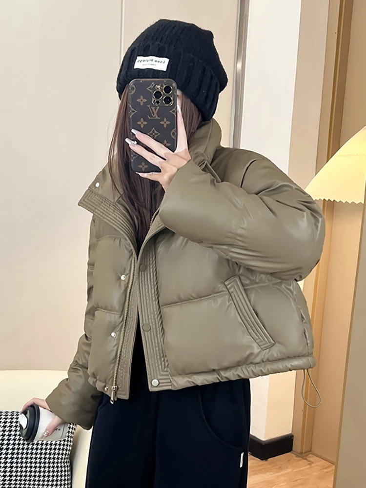 

Модная повседневная куртка из хлопка с воротником-стойкой, свободного кроя, 2025 года, с наполнителем из хлопка, удобная посадка