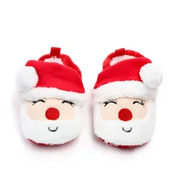 New Winter Warm Newborn Baby Girl Shoes Infant Soft Sole Loafers Toddler Santa Claus Slippers for 1 Year Old Boy Christmas Gifts