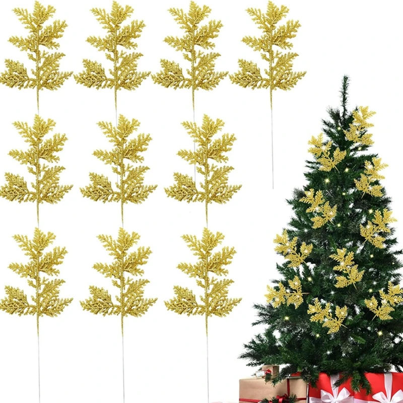 3/5/10Pcs Christmas Decorations Pine Needles Artificial Bouquet Xmas Tree Ornament Home Decor New Year Navidad 2025 Accessories