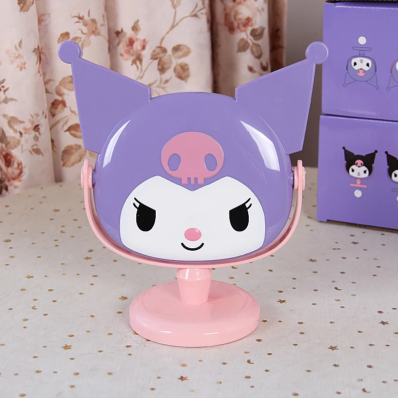 Kuromi-Espejo de mesa para niños, tocador de escritorio, maquillaje, estudiante, chica, anime, regalo de cumpleaños, Corea