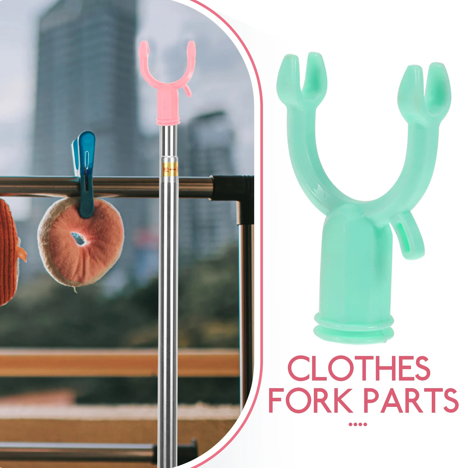 

3pcs Clothes Rod Fork Replacement Plastic Clothes Pole Fork For Balcony Drying Pole Accessories Home Supplies