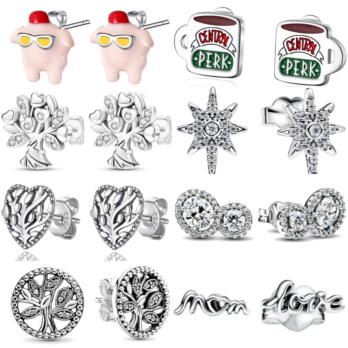 

Новая мода, серьги из стерлингового серебра 925 пробы, лучший друг, семейное дерево, кофейная чашка, подходят для женских ювелирных изделий, подарок на день рождения для влюбленных