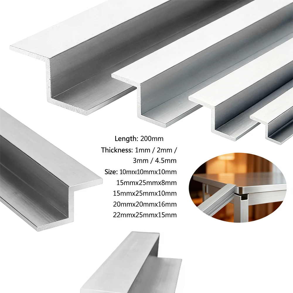 

1-6pcs Aluminum Z-Profile 10-22mm Corrosion Resistant Metal Edge Strip for DIY Trim Molding & Surfaces Protection