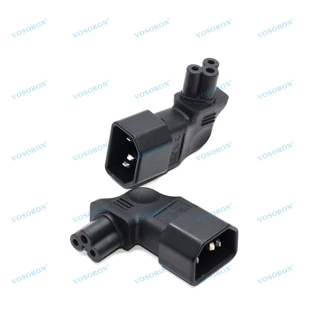 IEC320 C14 to C5 Left Angle Power Adapter,C14 to C5 90 Degree Left Turn Power Extension Adapter