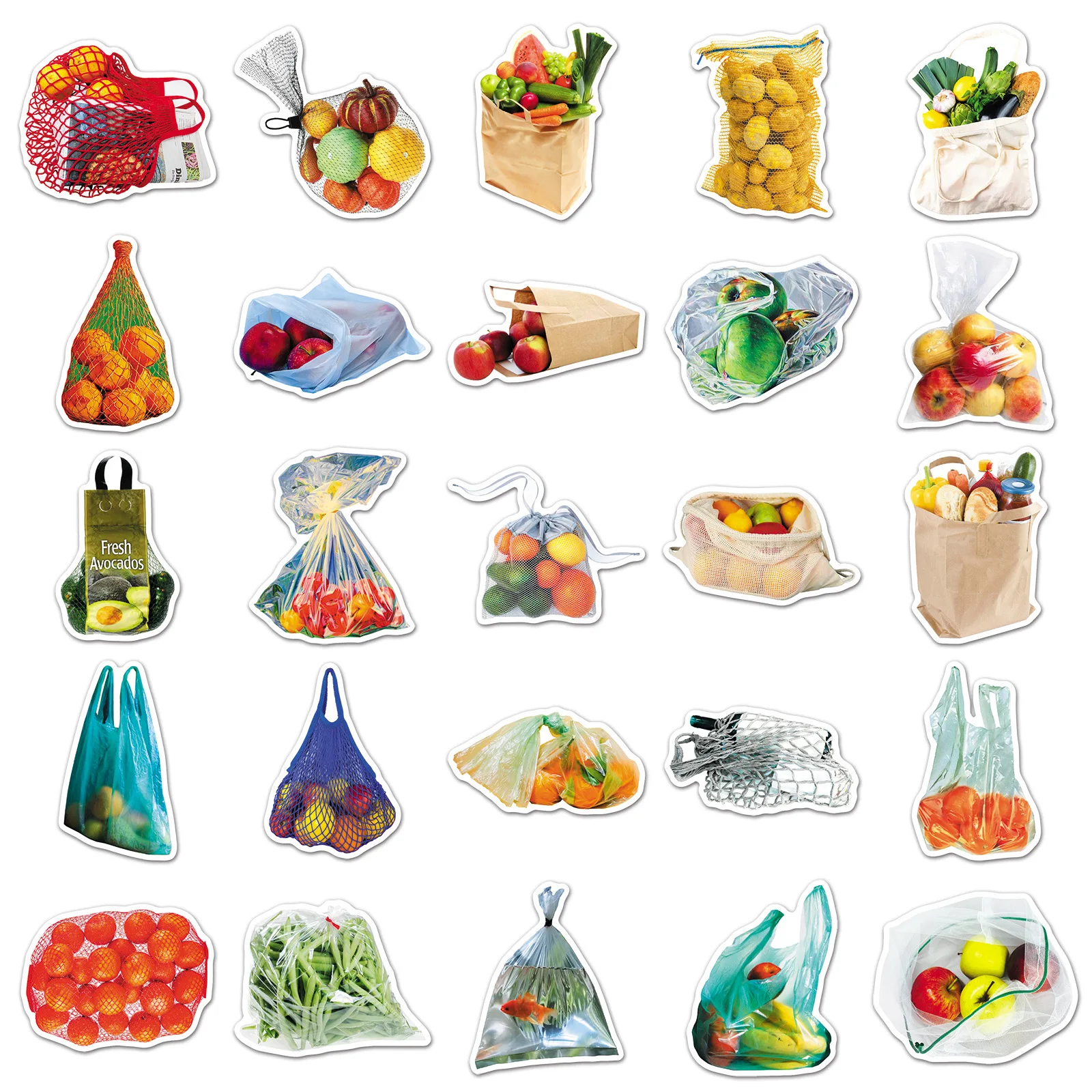 50 pezzi di cibo insaccato adesivi stile Instagram decorazione di frutta e verdura custodia per telefono portatile adesivi impermeabili per chitarra giocattolo per bambini