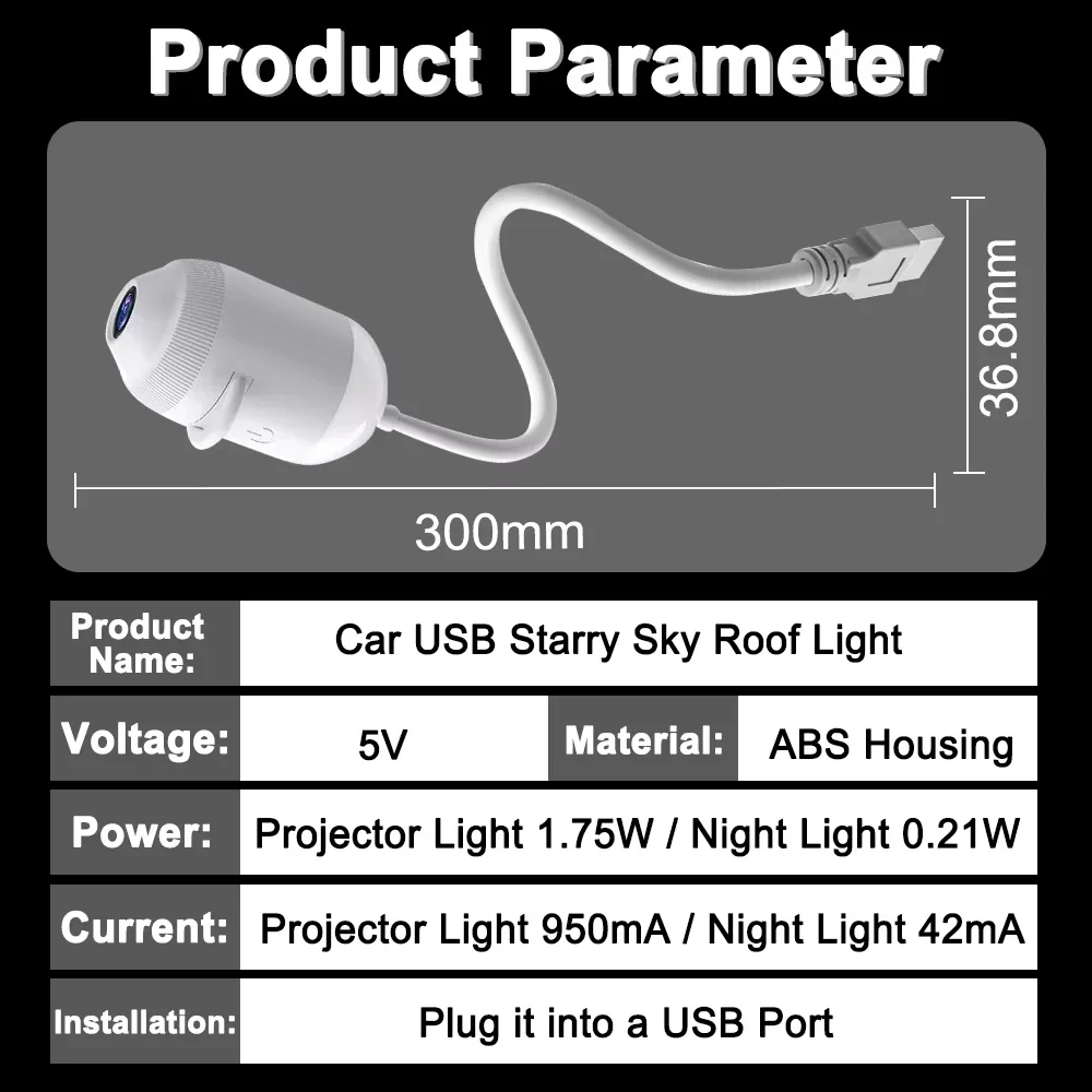 USB-Sternenhimmel-Projektorlampe mit klarem Bild, einstellbarer Helligkeit, Touch-Steuerung, 2-in-1-Nachtlicht und Sternenprojektor 2026 – Detail 14