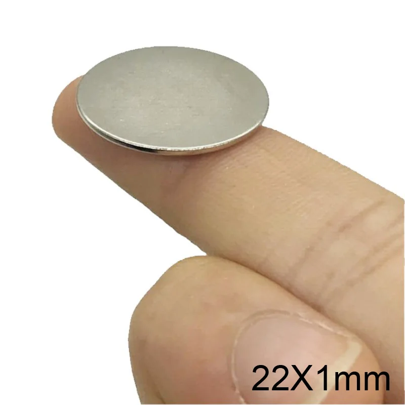 22x1 mm Strong Cylinder Rare Earth Magnet 22mm X 1mm Fridge Round Neodymium Magnets 22x1mm N35 Powerful Magnetic 22*1