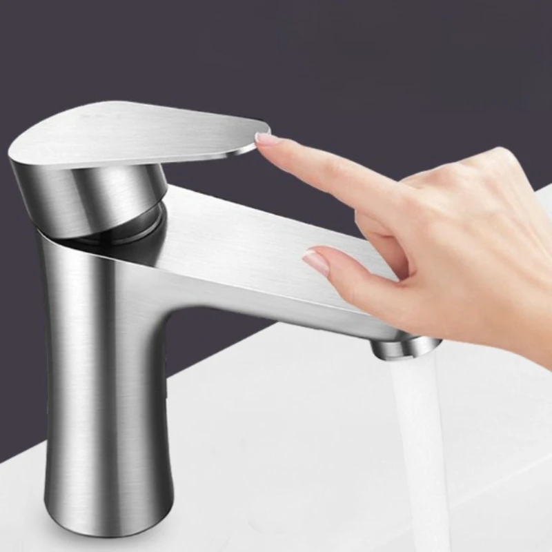 

Смеситель для горячей и холодной воды из нержавеющей стали 304, одиночный смеситель для холодной воды с небольшой талией, смеситель для умывальника