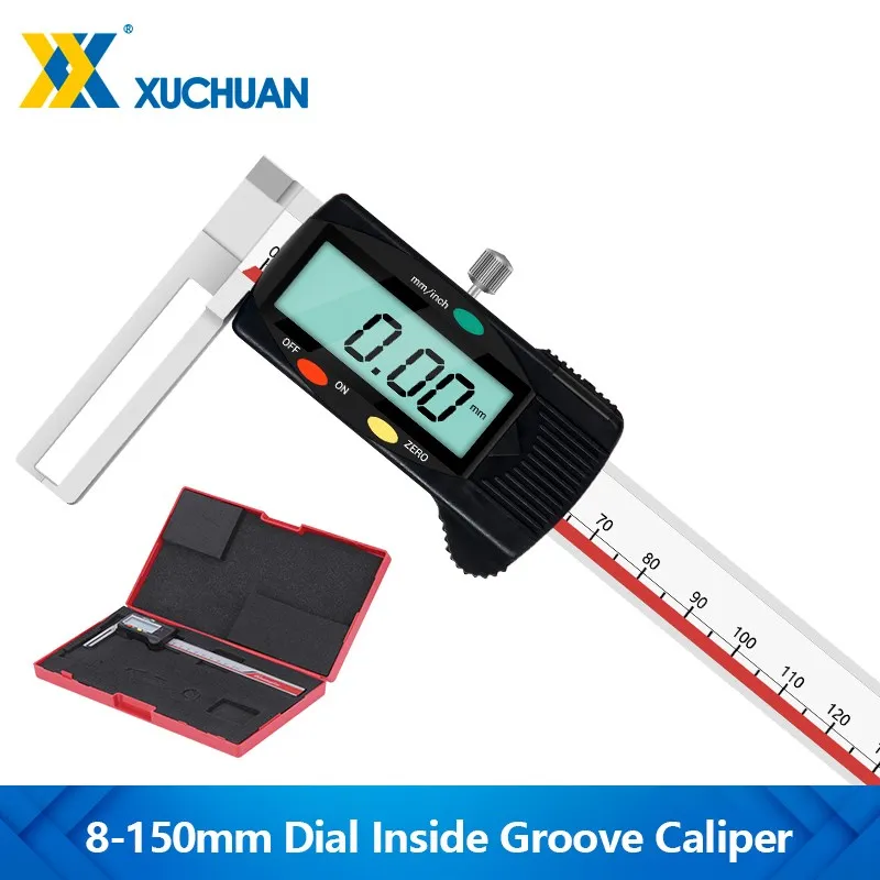 

Caliper 8-150mm Inside Groove Dial Vernier Caliper Accuracy 0.01mm Long Claws Shockproof Gauge Measure Tool