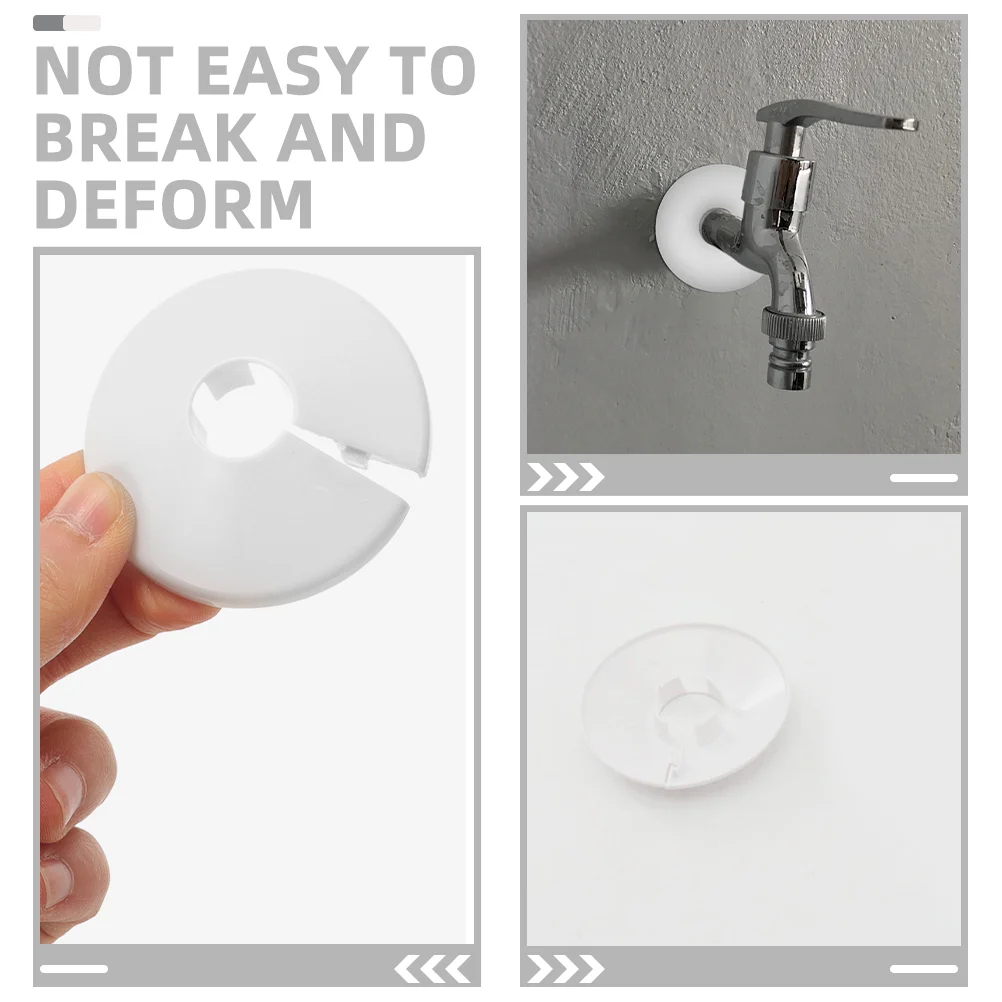 2pcs Split Flange Triangular Valve Decorative Cover Round Wall Hole Pipe Covers