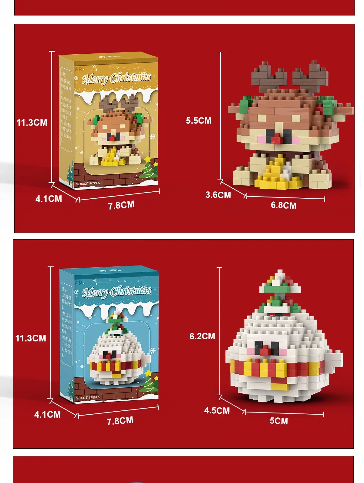 Weihnachten Geschenke Baustein Serie Santa Claus Rentier Puzzle Montage Ziegel Tisch Dekoration Spielzeug für Kind Weihnachten Geschenk – Detail 11