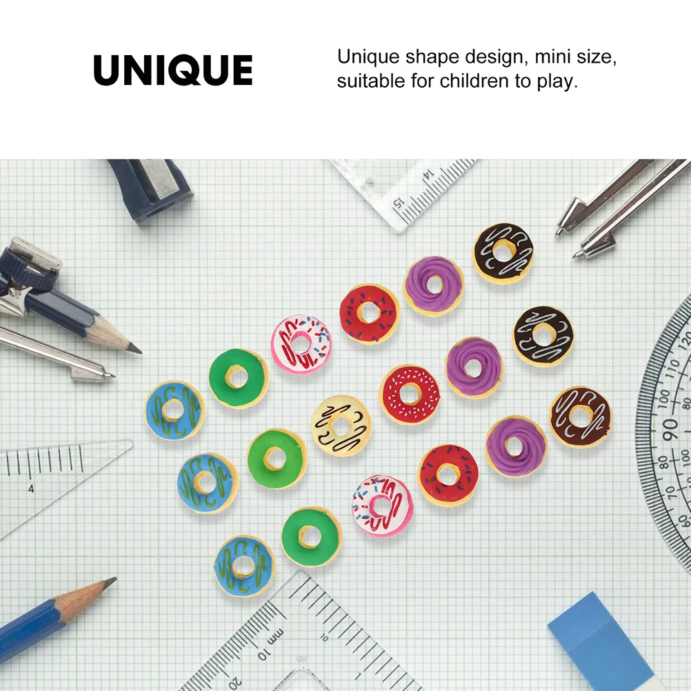 30 個ドーナツ消しゴムバルクミニゴム子供消しゴム生徒カラフルな学用品ギフトバルク楽しい消しゴムミニゴム