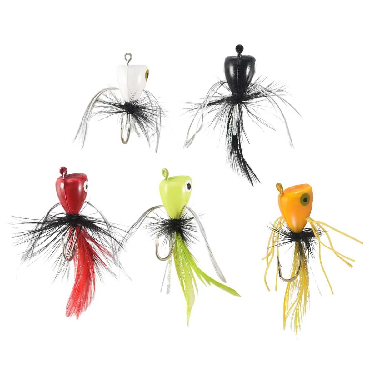 10PCS Fly Fishing Poppers,Topwater Fishing Lures Bass Crappie