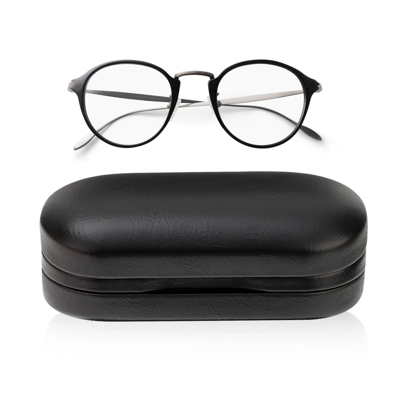 

Double Glasses Case Pu Premium Sturdy Lightweight Eyeglass Sunglasses Holder Travel Organizer Storage Box