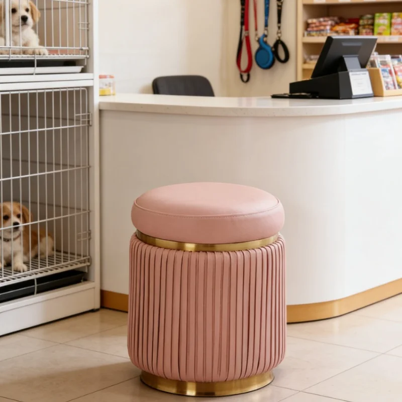 

Eco-Friendly Vanity Stool Upholstery Solid Wood Frame Sturdy Construction Long Lasting Use for Bedroom Entryway Sofa Ottomans