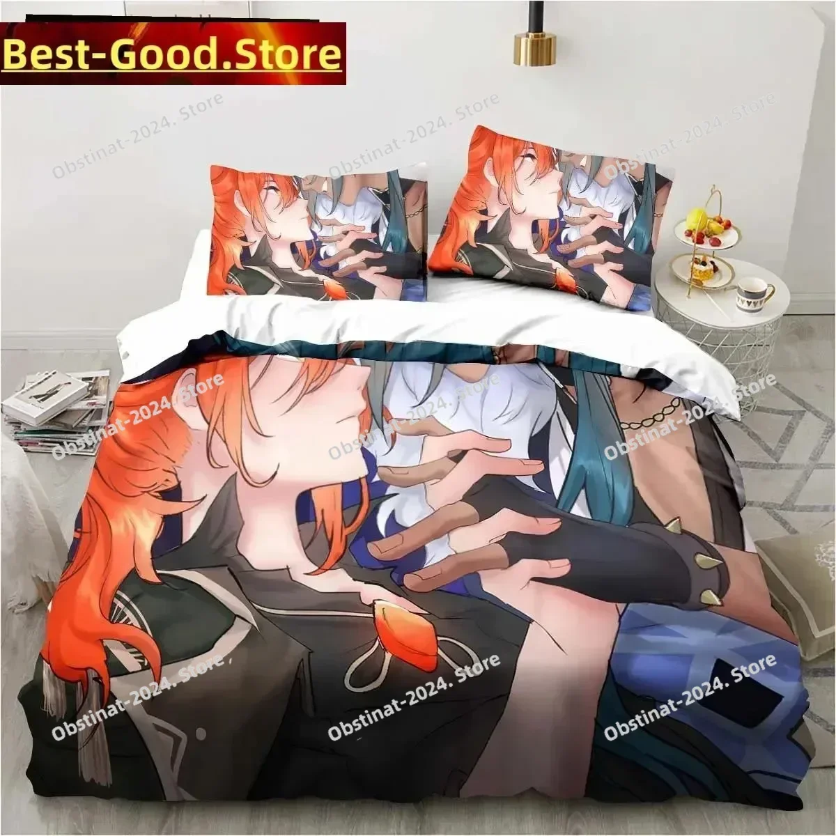 Anime Tokyo Ghoul 3D Printing Comforter Bedding Set,Duvet Cover Bed Set Quilt Cover Pillowcase,King Queen Size Bedding Set Kid