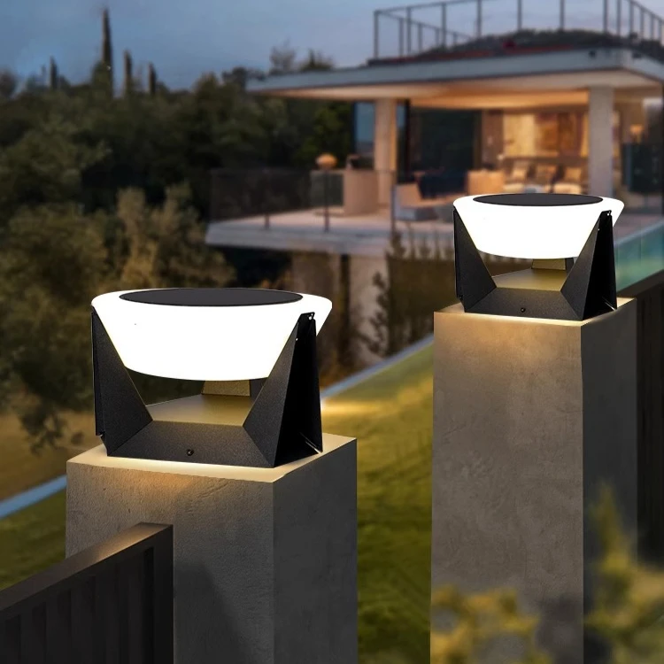 Solar Powered Personalized Column Lamp Villa Door Buckle Column Lamp Garden Courtyard Simple Modern Outdoor Wall Lamp