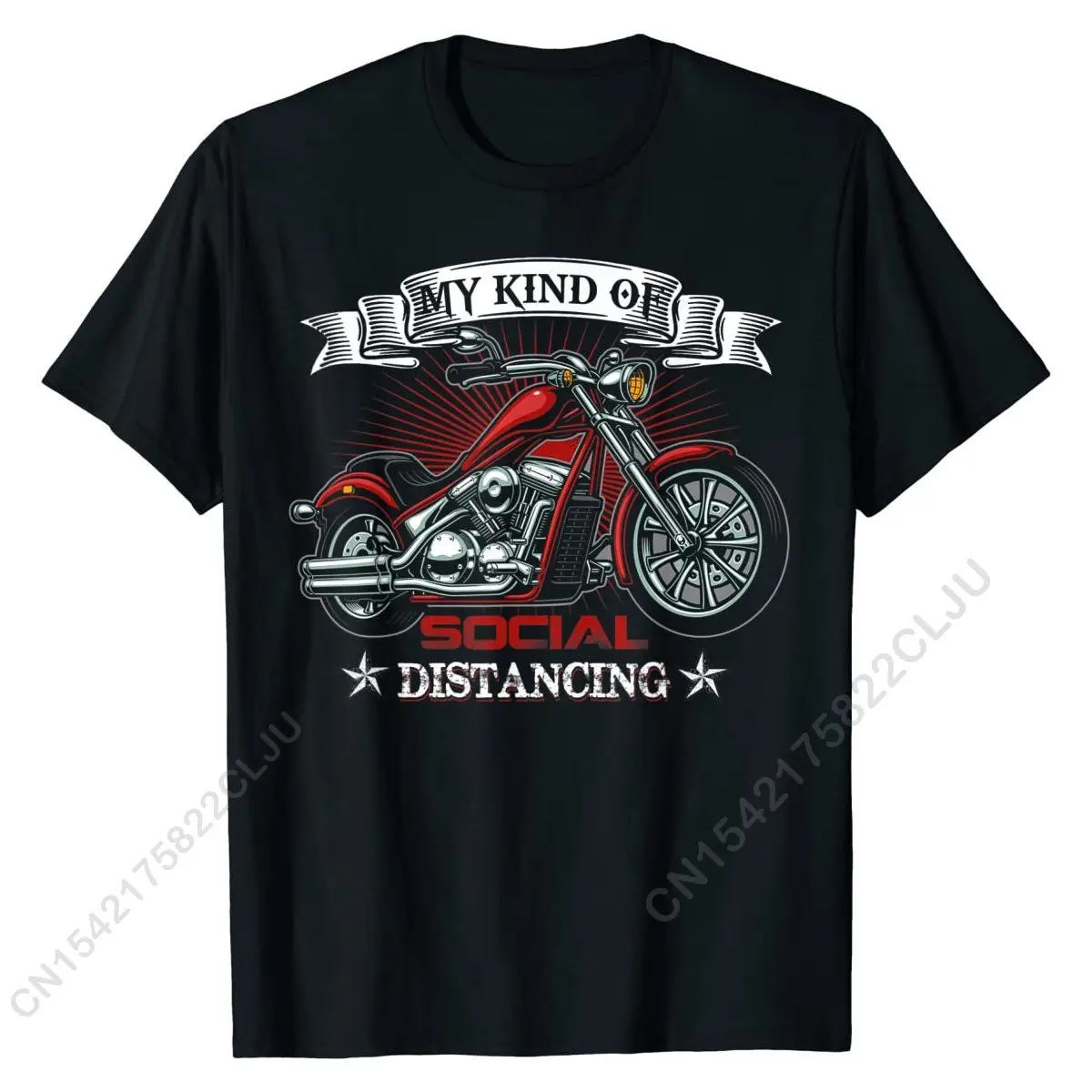 My Kind Of Social Distancing Funny Motorcycle Biker Quotes T-Shirt Cotton Tops & Tees For Men Summer T Shirt Custom New Coming