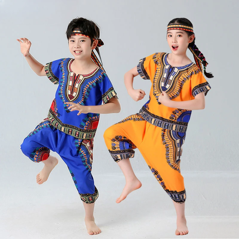 Halloween Cosplay Costume Children Savage Caveman Costumes Boy Leopard Flintstone African Tribal Hunter Indians Clothing Girl