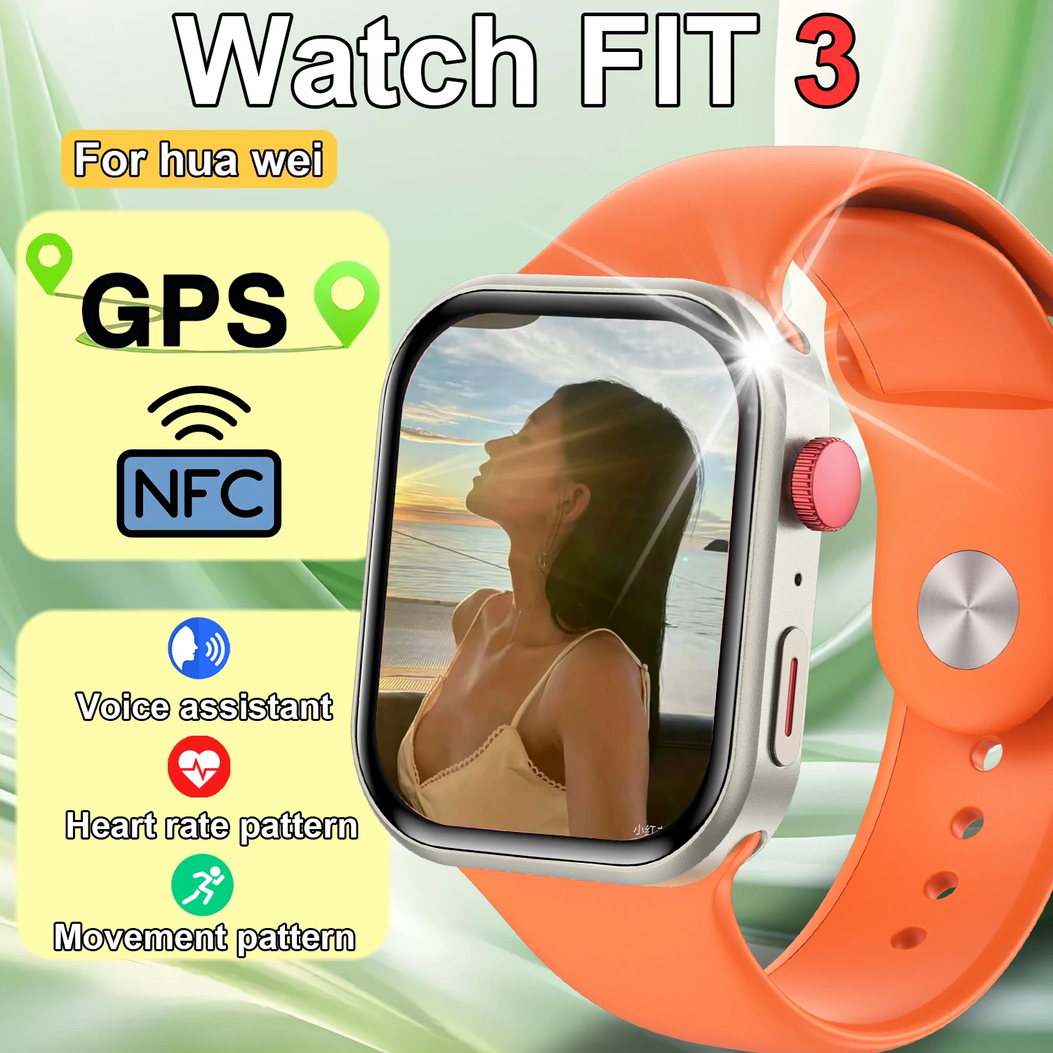 

2025 WATCH FIT 3 For HUAWEI Smart Watch 2.09-inch HD Screen NFC GPS Tracker Bluetooth Call Heart rate health Sports Smart watch