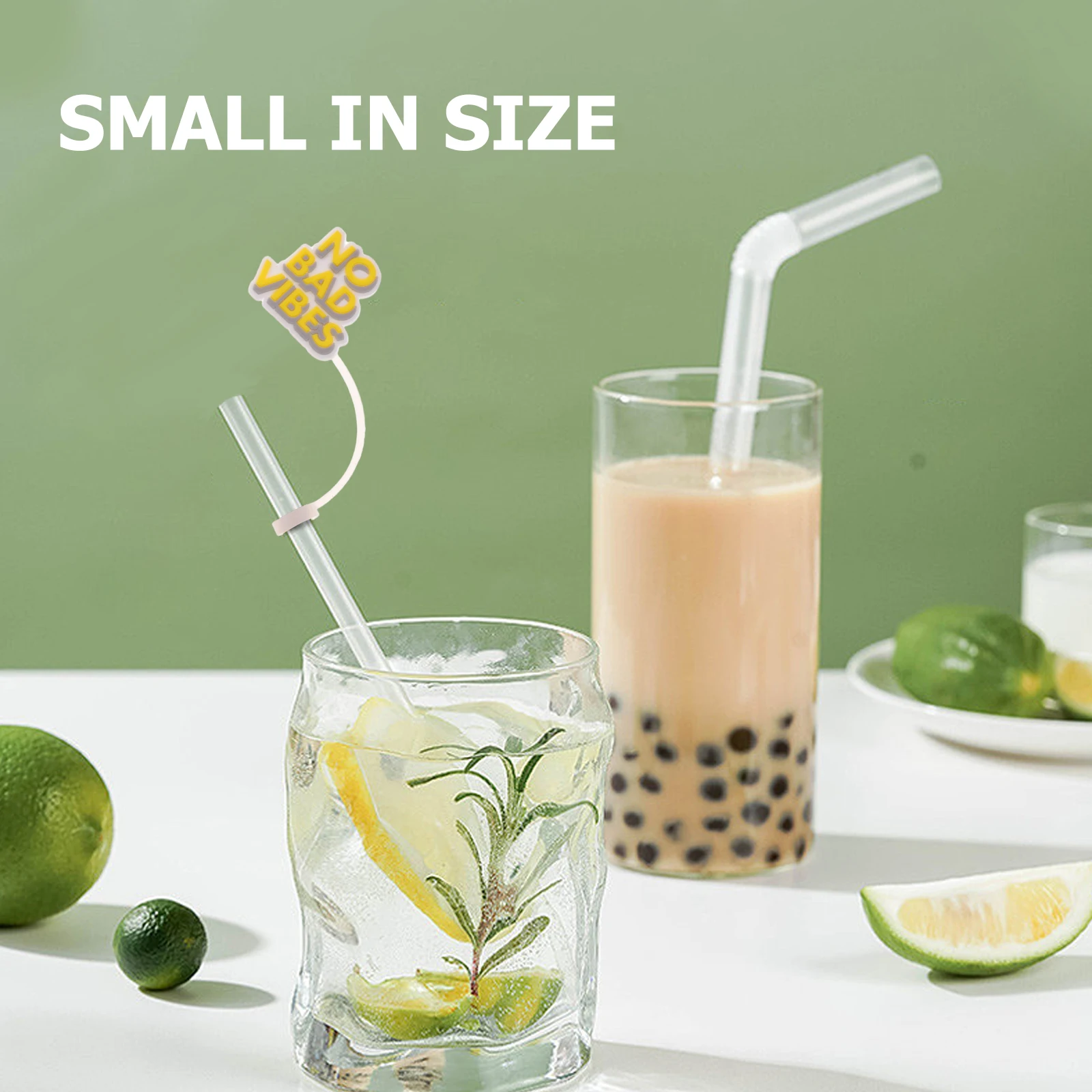 

12pcs Straw Tip Covers Silicone Reusable Drinking Straw Caps Decorative Plugs Dust Proof Party Favors Cartoon Toppers Kitchen