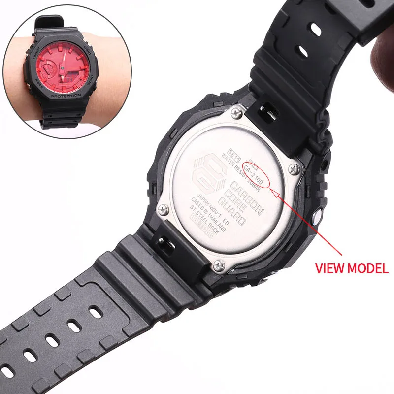 Pasek gumowy z ลผywicy 16 mm pasuje do Casio G-SHOCK 2110 GA2100 bransoletka do zegarka dla mฤลผczyzn kobiety akcesoria do zegarkรณw