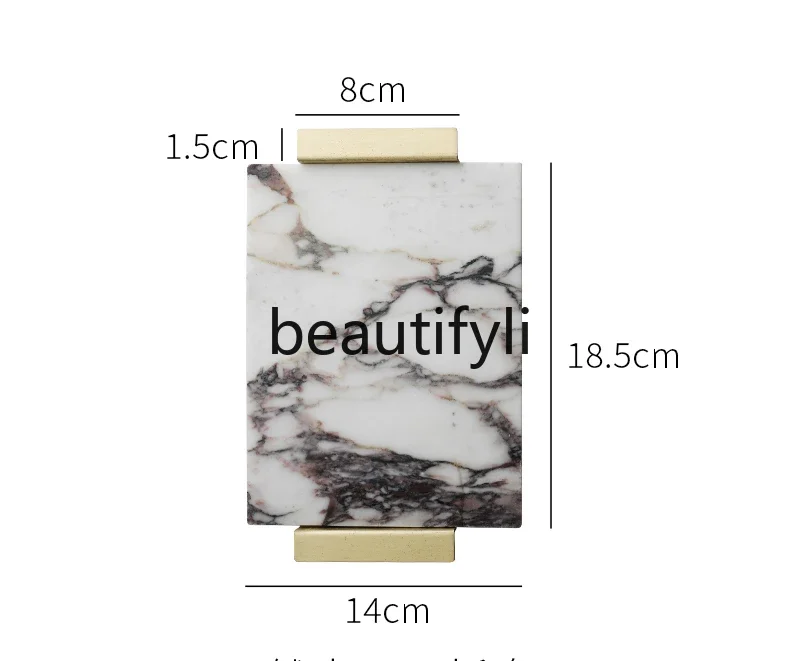 Nordic style creative marble tray entrance bathroom storage tray jewelry storage tray desktop decoration