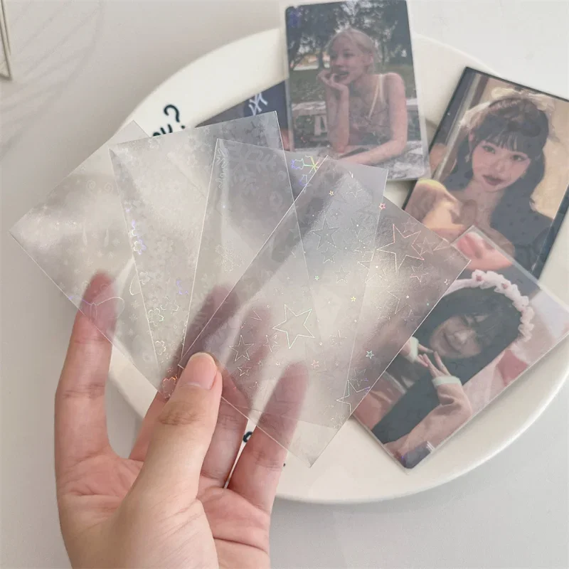 1Set Laser Card Film Cover Bag Korean Style 3 Inch Star's Photo Cards Protector Sleeve for Kpop Photo Collecting