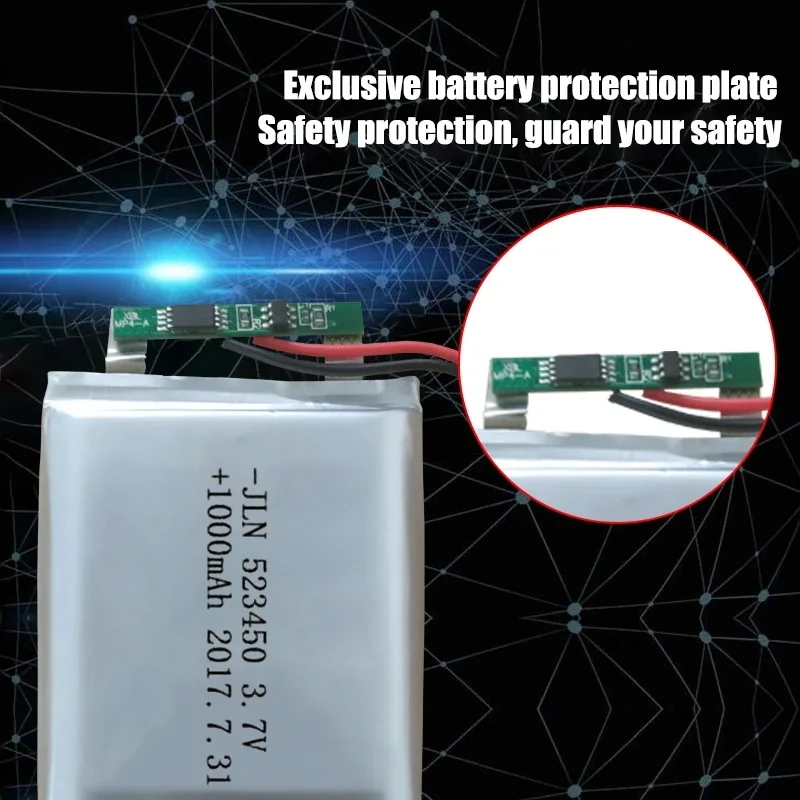 3,7 V 1000 mAh 523450   Batteria ricaricabile ai polimeri di litio Batteria agli ioni di litio per smartphone DVD MP3 MP4 Lampada a led Altoparlante Bluetooth